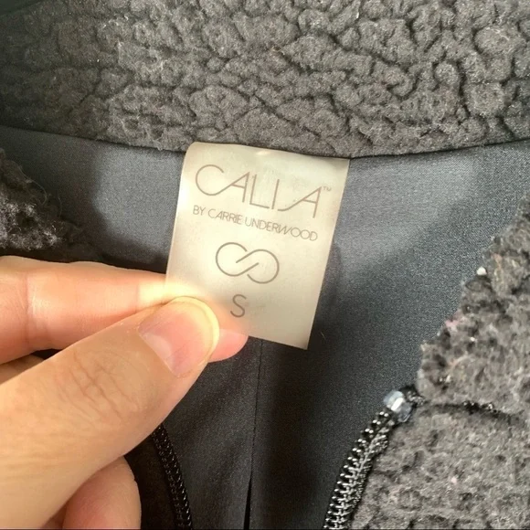 CALIA black Sherpa textured zip up coat - Picture 2 of 9